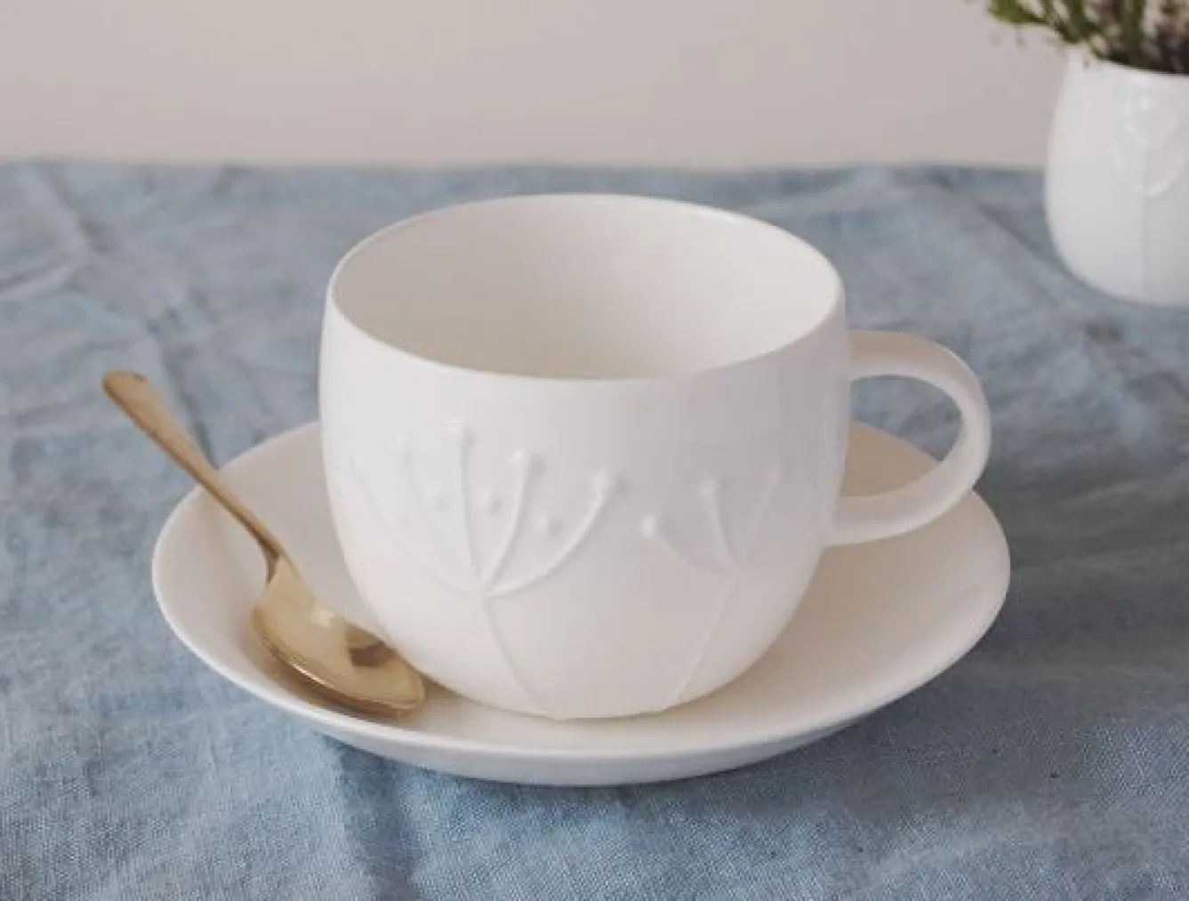 Repeat Repeat Plum Sprig Teacup & Saucer- Tea|Teacups
