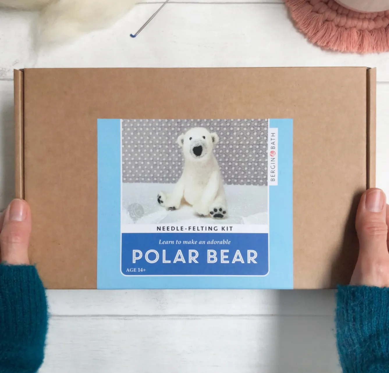 Bergin & Bath Polar Bear Needle Felting Kit- Crafts