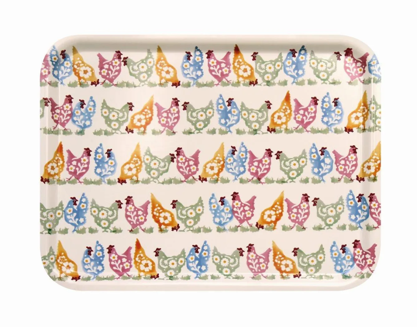 Emma Bridgewater Polka Chickens Rectangular Birch Tray- Easter|Trays