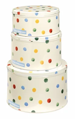 Emma Bridgewater Polka Dot Original Set of 3 Round Cake Tins- Novelty|Storage