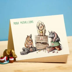 Bewilderbeest Pork Medallions Greetings Card- Greeting Cards