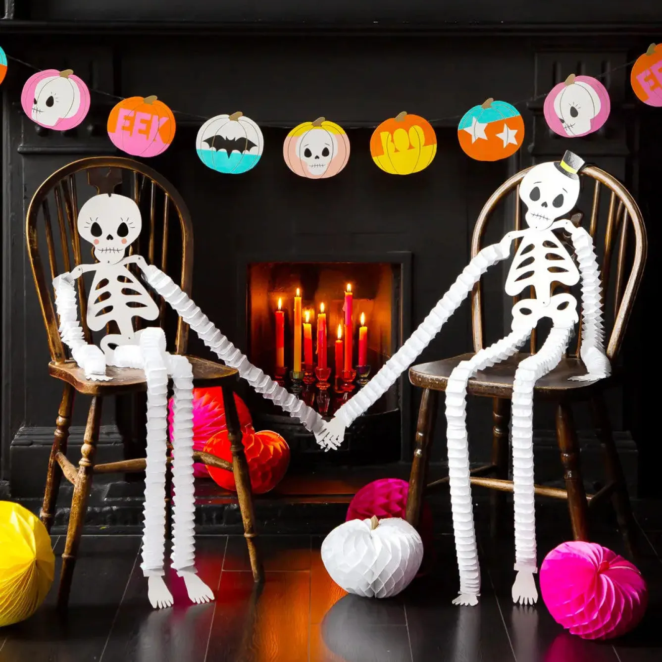 Talking Tables Pumpkin Honeycomb Decorations - 3 pack- Halloween|Seasonal Decor