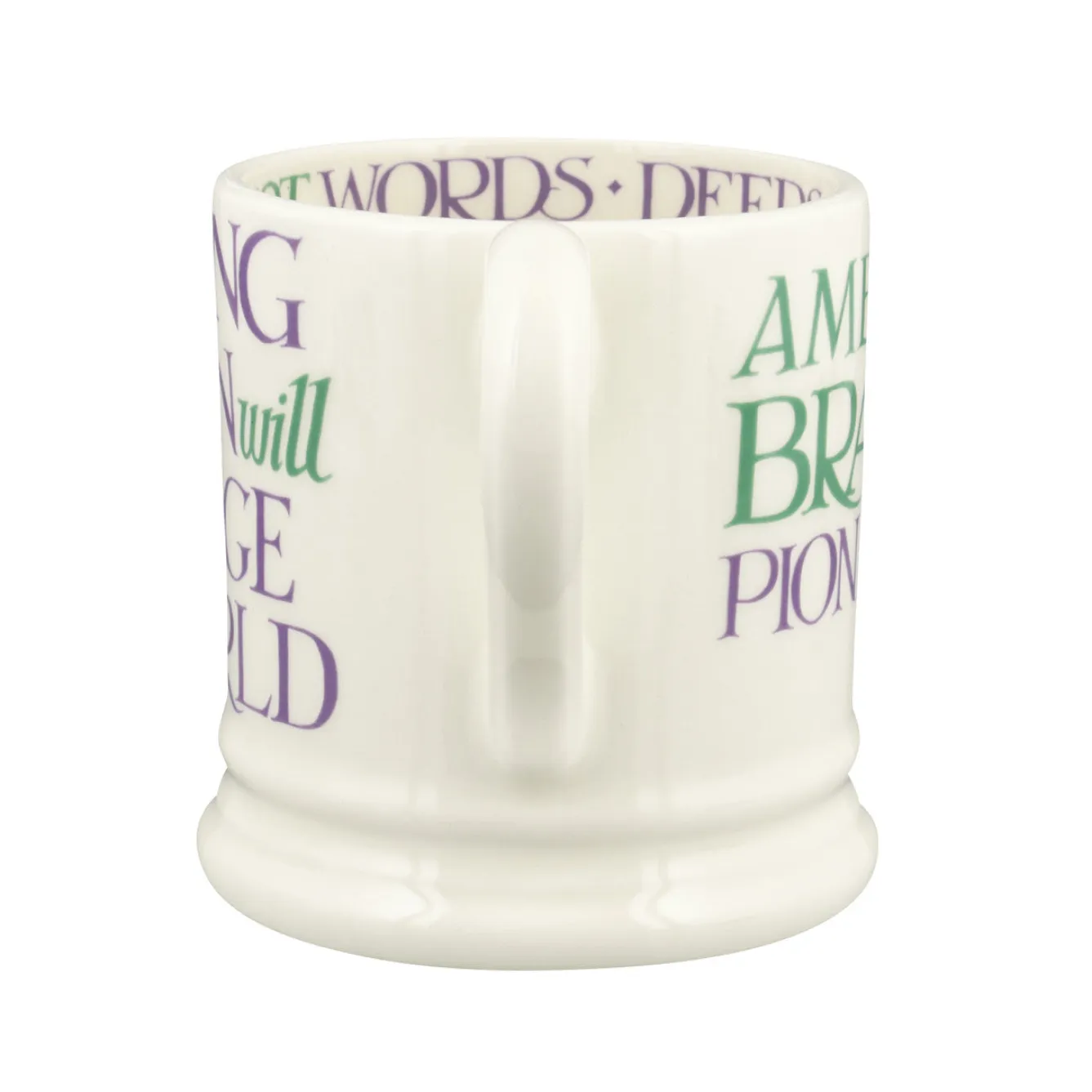 Emma Bridgewater Purple Toast Change Our World 1/2 Pint Mug- Whimsical|Bright Colors