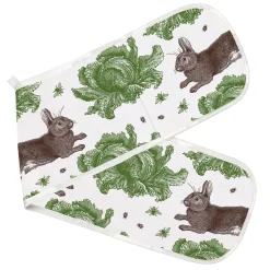Thornback & Peel Rabbit & Cabbage Double Oven Glove- Tea|Oven Gloves/Mitts