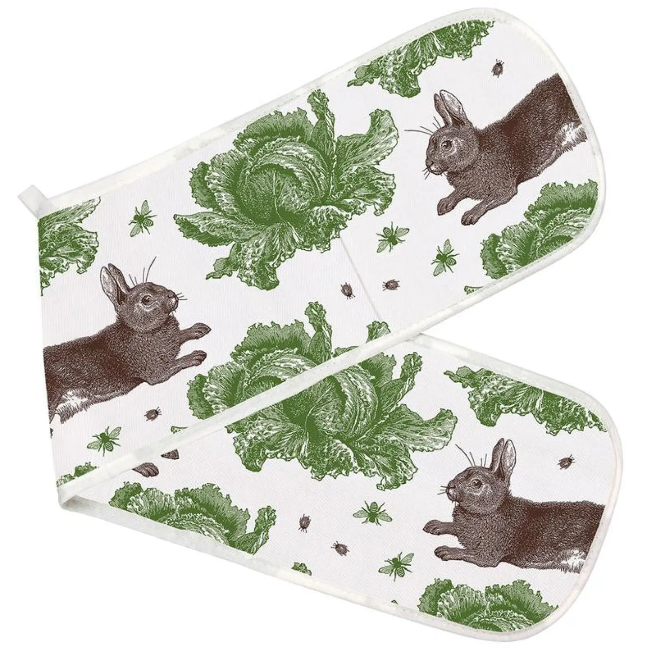 Thornback & Peel Rabbit & Cabbage Double Oven Glove- Tea|Oven Gloves/Mitts