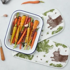 Thornback & Peel Rabbit & Cabbage Double Oven Glove- Tea|Oven Gloves/Mitts
