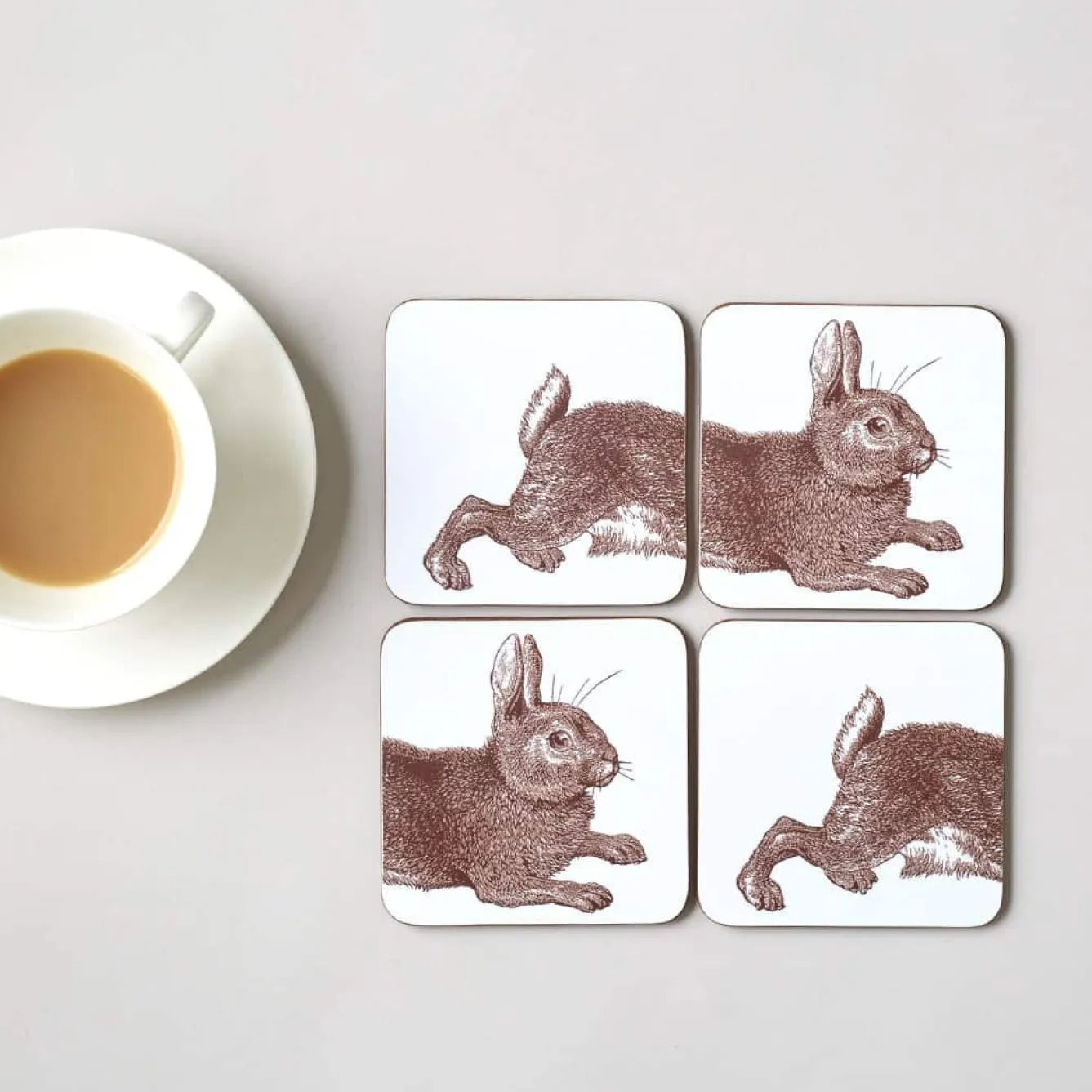 Thornback & Peel Rabbit & Cabbage Set of 4 Coasters- Melamine|Coasters