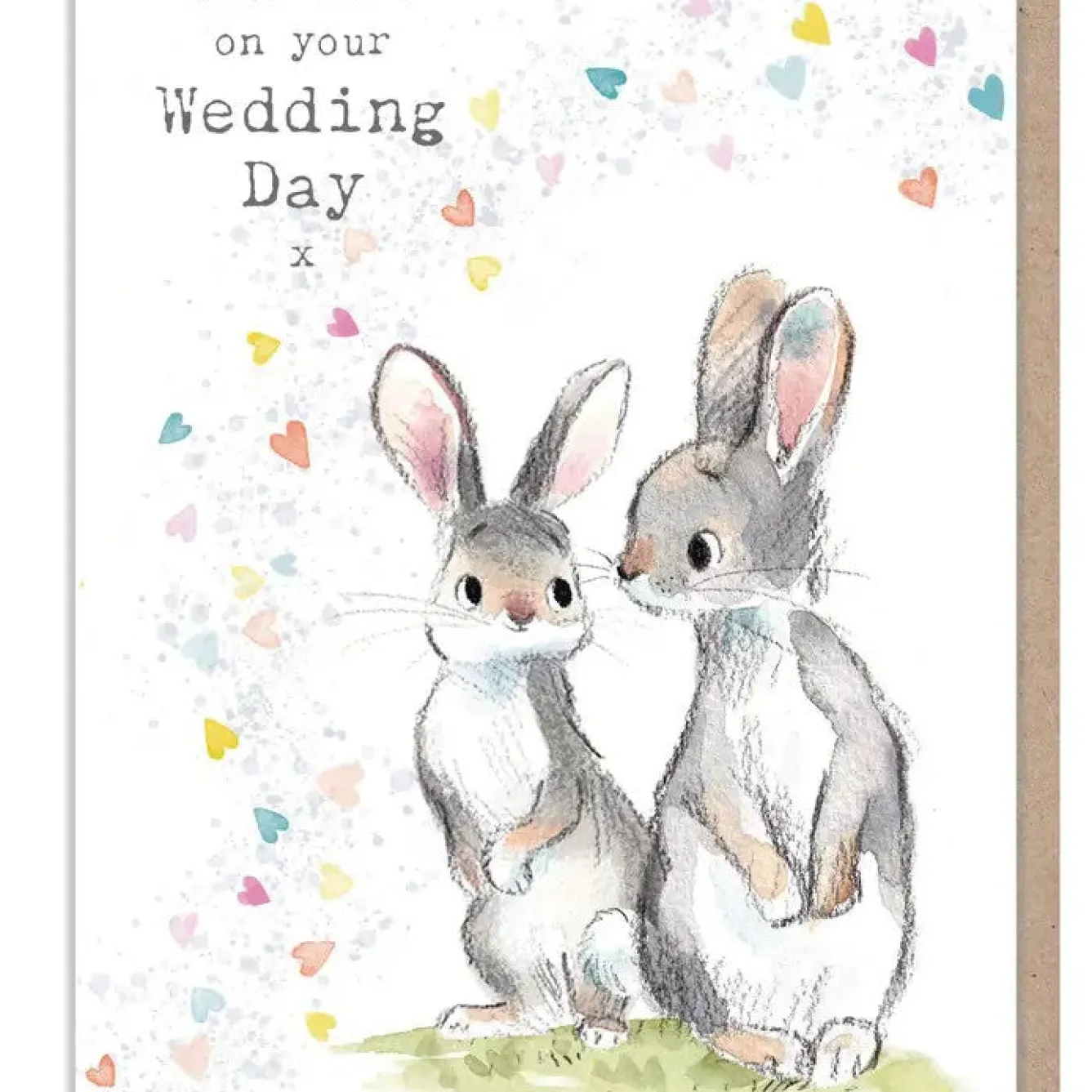 Paper Shed Design Rabbits "With Love on your Wedding Day" Greetings Card- Greeting Cards