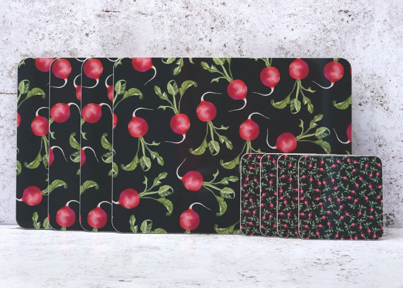 Corinne Alexander Radish Coaster Set by- Coasters