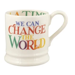 Emma Bridgewater Rainbow Toast Change The World 1/2 Pint Mug- Whimsical|Bright Colors