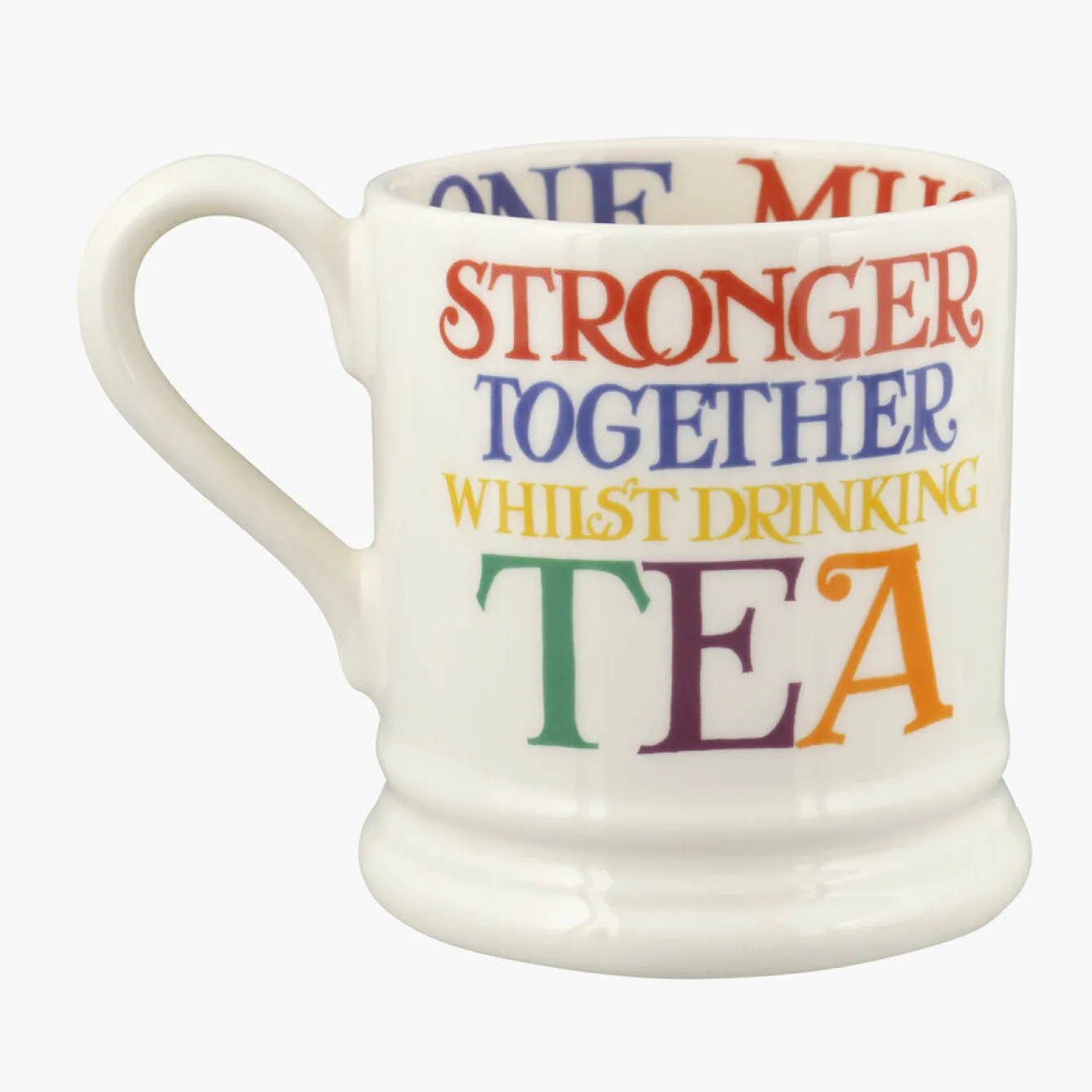 Emma Bridgewater Rainbow Toast Change The World 1/2 Pint Mug- Whimsical|Bright Colors