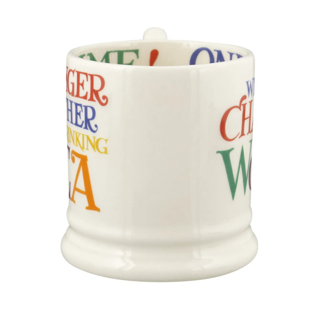 Emma Bridgewater Rainbow Toast Change The World 1/2 Pint Mug- Whimsical|Bright Colors