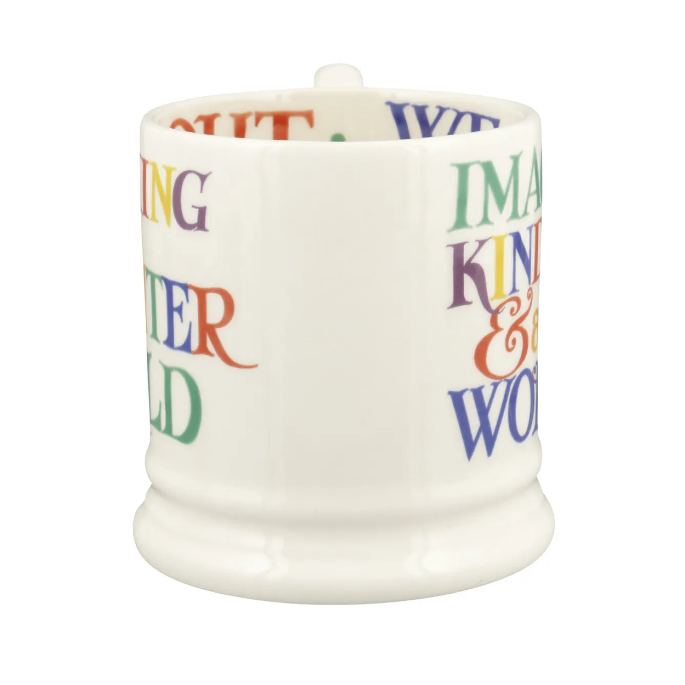 Emma Bridgewater Rainbow Toast Kindness & A Fair World 1/2 Pint Mug- Whimsical|Bright Colors