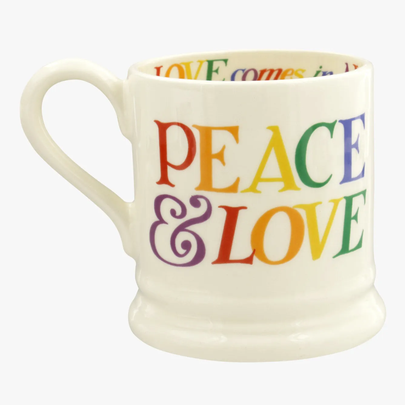 Emma Bridgewater Rainbow Toast Love is Love 1/2 Pint Mug- Valentine's Day|Whimsical