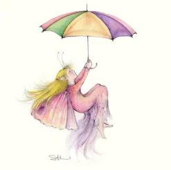 Moongazer Cards Raindrop Faeries Greeting Card- Greeting Cards