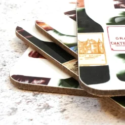 Corinne Alexander Red Bordeaux Coaster Set by- Father's Day|Coasters