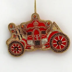 Tinker Tailor Red Crystal Carriage Decoration by London- Christmas Decorations|Seasonal Decor