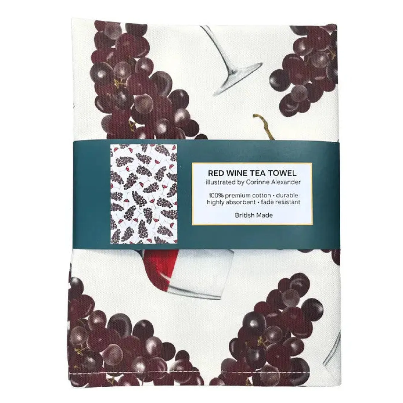 Corinne Alexander Red Wine Tea Towel by- Father's Day|Tea