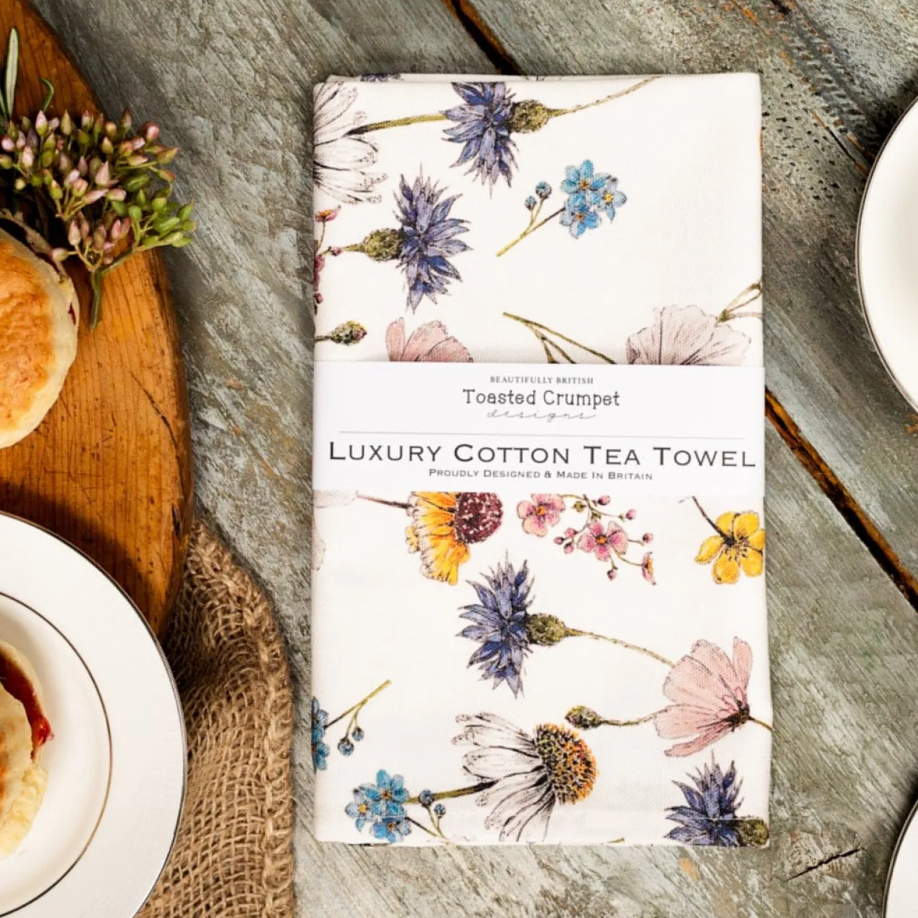 Toasted Crumpet Regency Gardens (Pure) Tea Towel- Tea|Tea Towels