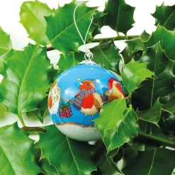 Emma Ball Robin Hand-painted Glass Bauble- Christmas Decorations|Christmas