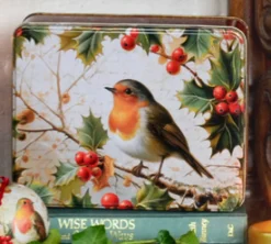 Elite Tins Robin Nostalgia Christmas Deep Rectangular Tin- Christmas|Seasonal