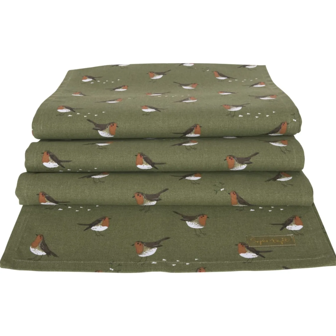 Sophie Allport Robins Green Table Runner- Table Runners