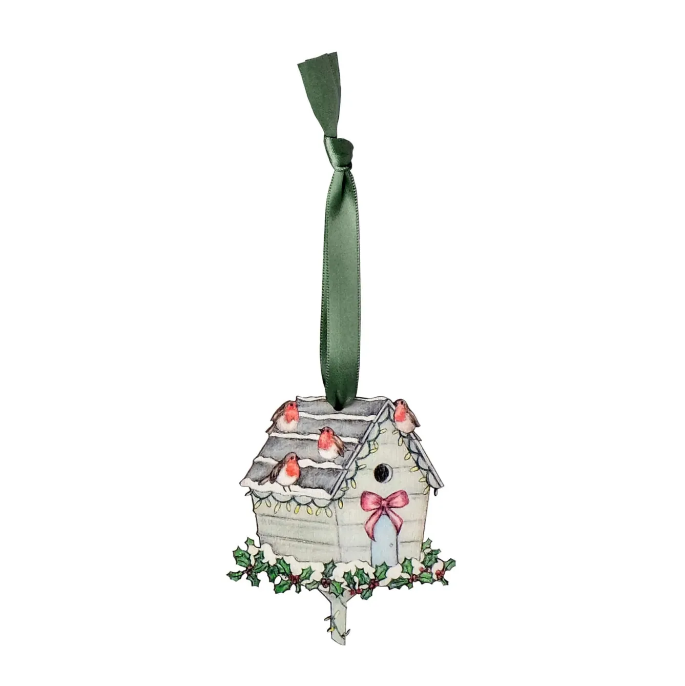 Lottie Murphy Robin Wooden Christmas Decoration- Christmas