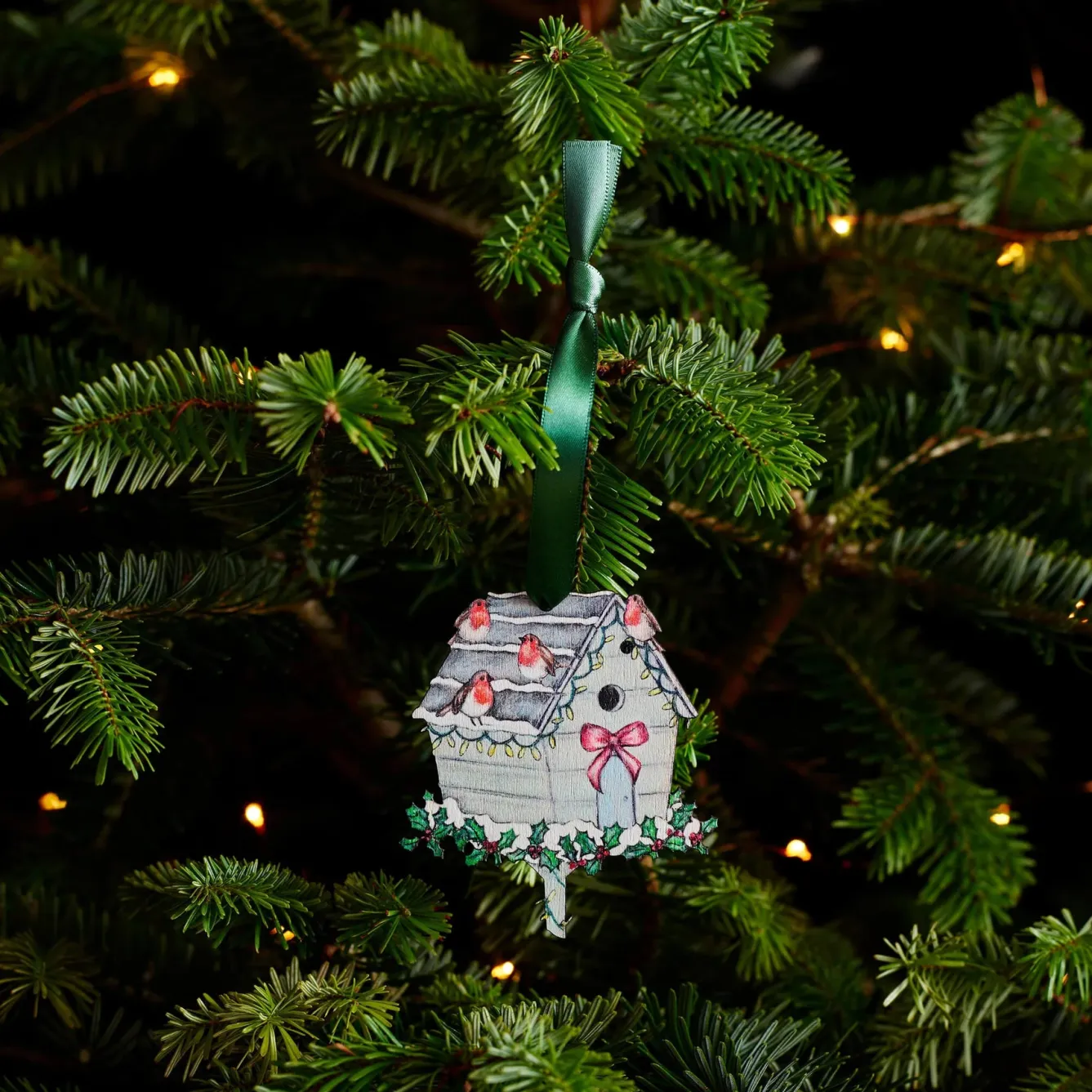 Lottie Murphy Robin Wooden Christmas Decoration- Christmas