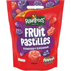 Tea & Biscuits Rowntree's Fruit Pastilles Strawberry & Blackcurrant 143g- Sweets/Candy