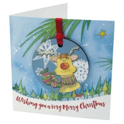 Emma Ball Rudolph Melamine Bauble Card- Christmas Decorations|Christmas Cards