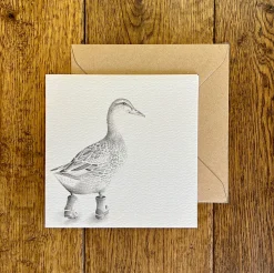 Katherine Sheard Designs Runaway Duck Greetings Card- Greeting Cards