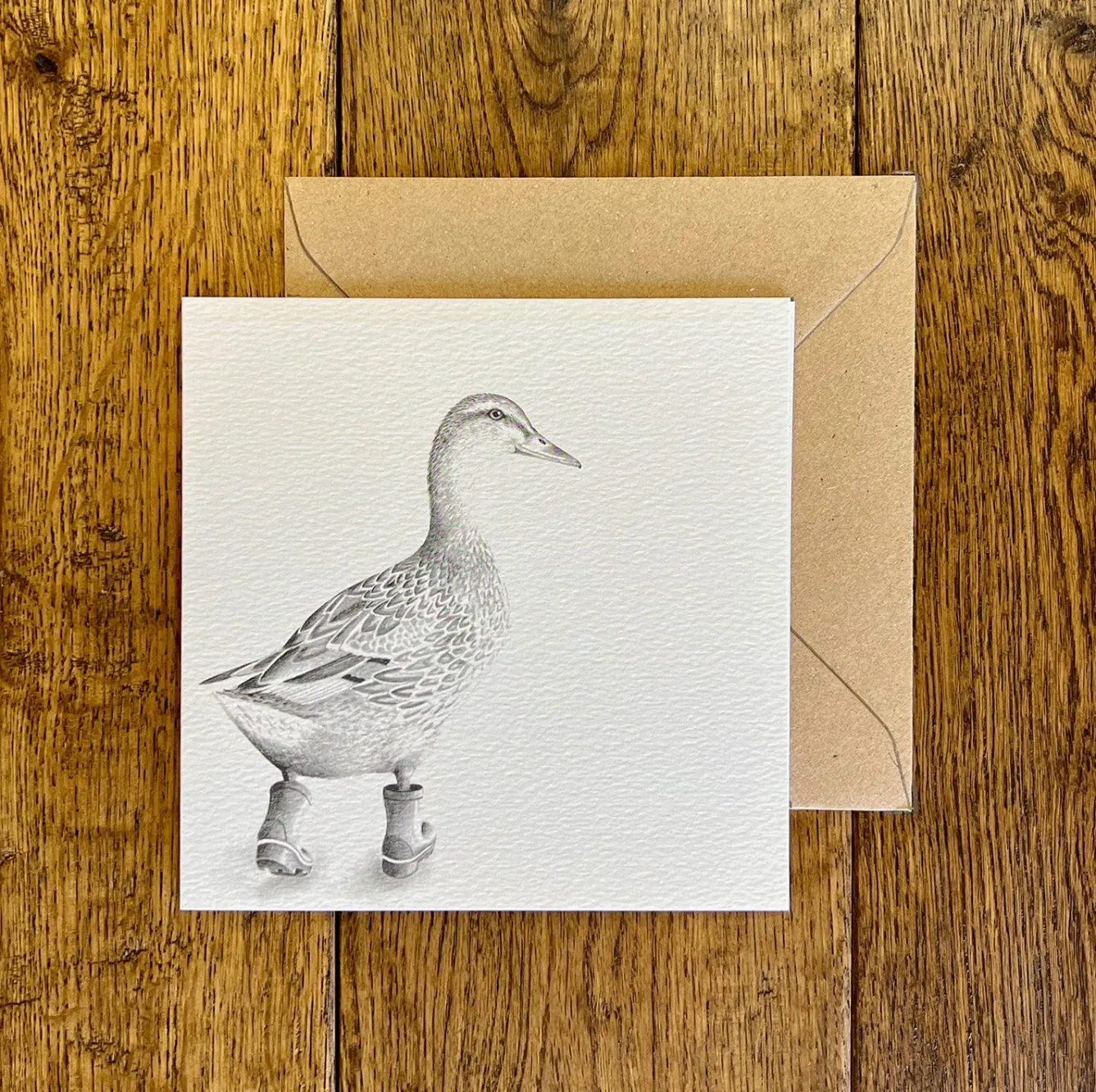 Katherine Sheard Designs Runaway Duck Greetings Card- Greeting Cards