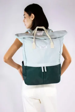 Kind Bag London Sage & Forest Green Hackney Large Backpack- Bags