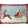 Jan Constantine Santa and Rudolph Pillow- Seasonal Decor|Pillows & Throws