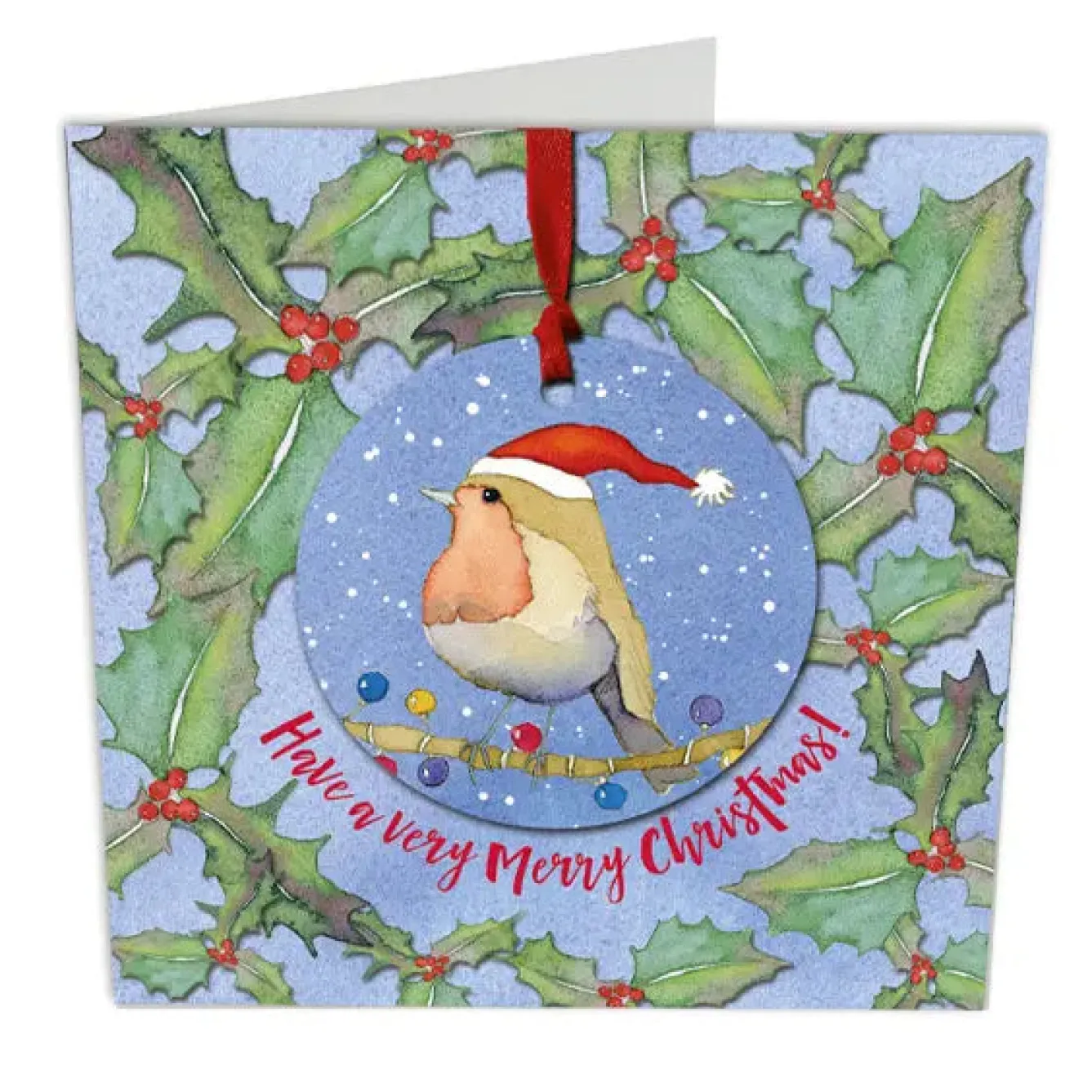 Emma Ball Santa Robin Melamine Bauble Card- Christmas Decorations|Christmas Cards