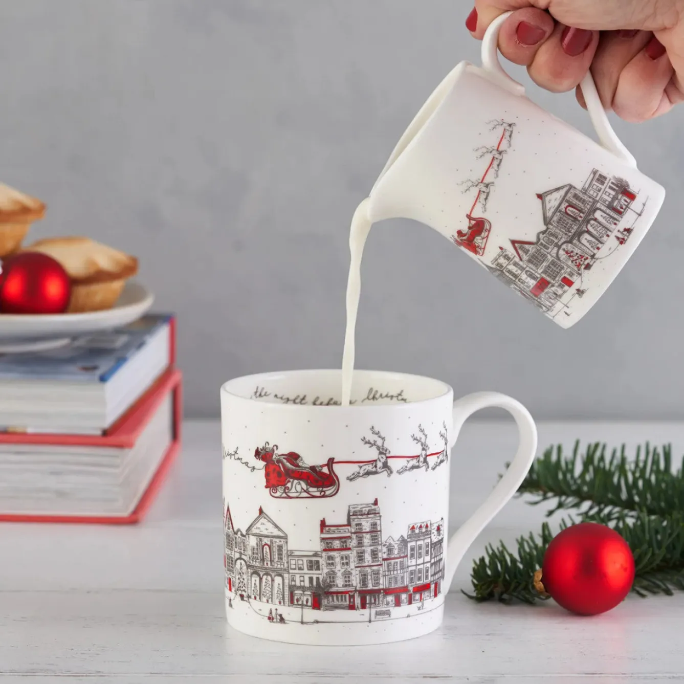 Victoria Eggs Santa's Sleigh Half Pint Jug- Christmas|Jugs