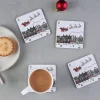 Victoria Eggs Santa's Sleigh Set of 4 Coasters- Coasters