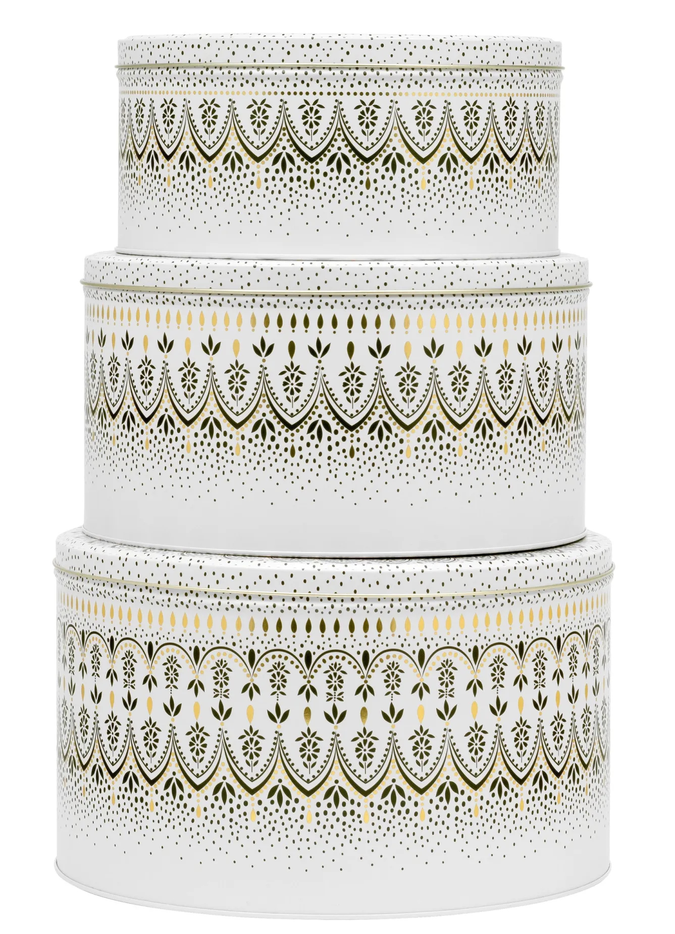 Sara Miller London Sara Miller Artisanne Noir Set of 3 Round Cake Tins- Storage Caddies|Storage