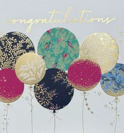 The Art File Sara Miller Congratulations Balloons Greeting Card- Greeting Cards