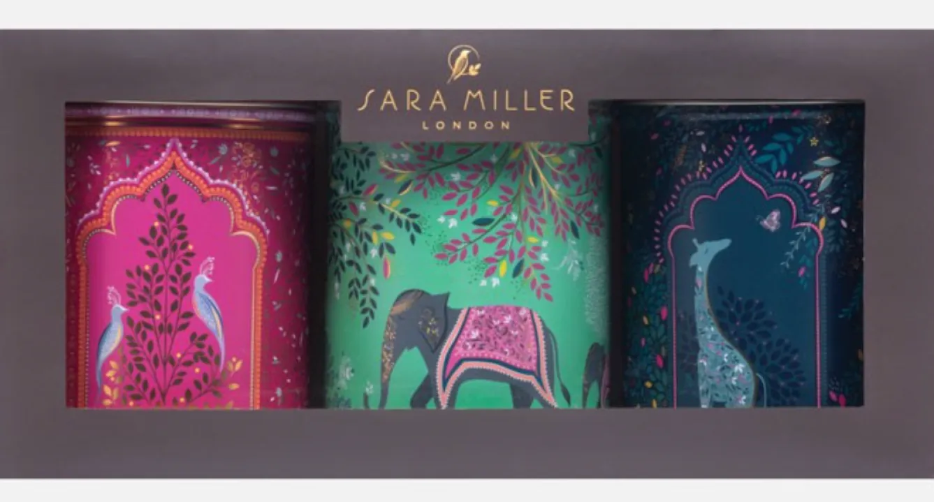 Sara Miller London Sara Miller Elephant Oasis Set of 3 Round Caddies- Storage Caddies|Storage