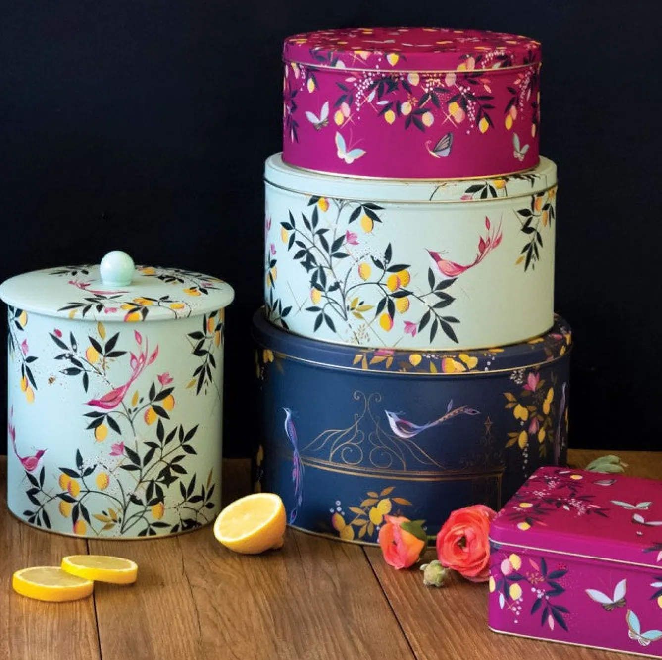 Sara Miller London Sara Miller Orchard Set of 3 Round Cake Tins- Storage Caddies|Storage