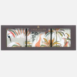 Sara Miller London Sara Miller Palm Garden Set of 3 Round Caddies- Storage Caddies|Storage