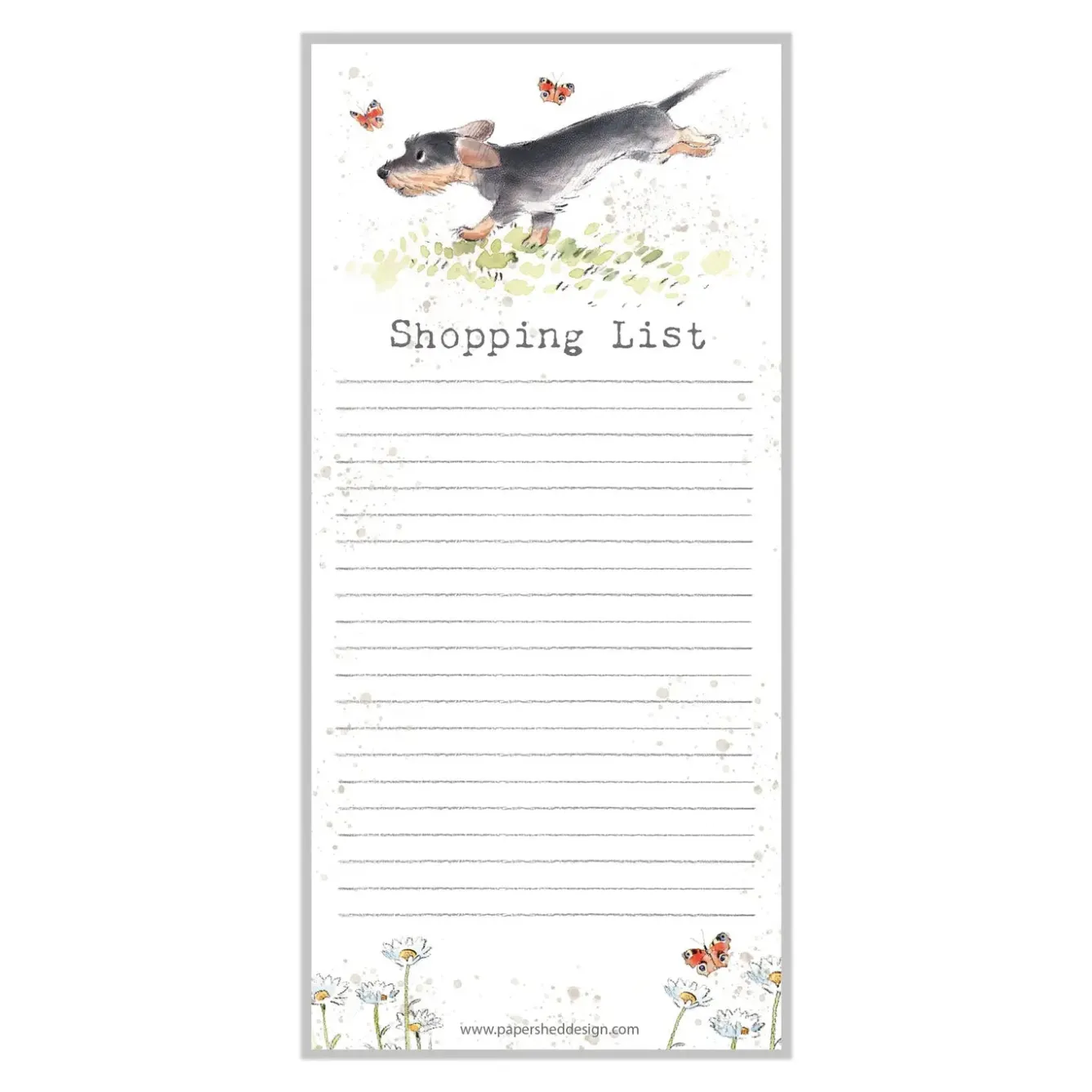 Paper Shed Design Sausage Dog "Shopping List" Magnetic List Pad- Stationery