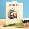 Bewilderbeest Sausage Roll Greetings Card- Greeting Cards