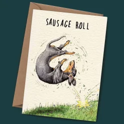 Bewilderbeest Sausage Roll Greetings Card- Greeting Cards