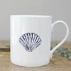 Toasted Crumpet Scallop Shell Bone China Mug- Seaside