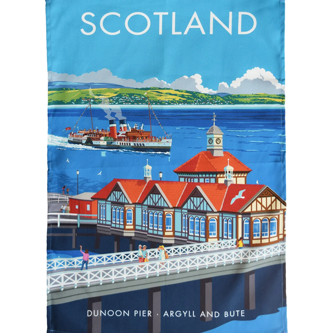Town Towels Scotland - Dunoon Pier Tea Towel- Tea|Tea Towels