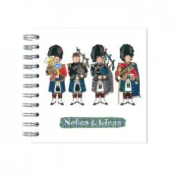 Alison Gardiner Scottish Pipers Wire Bound Mini Notebook- Stationery