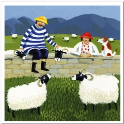 Emma Ball Scottish Sheep Greetings Card- Greeting Cards