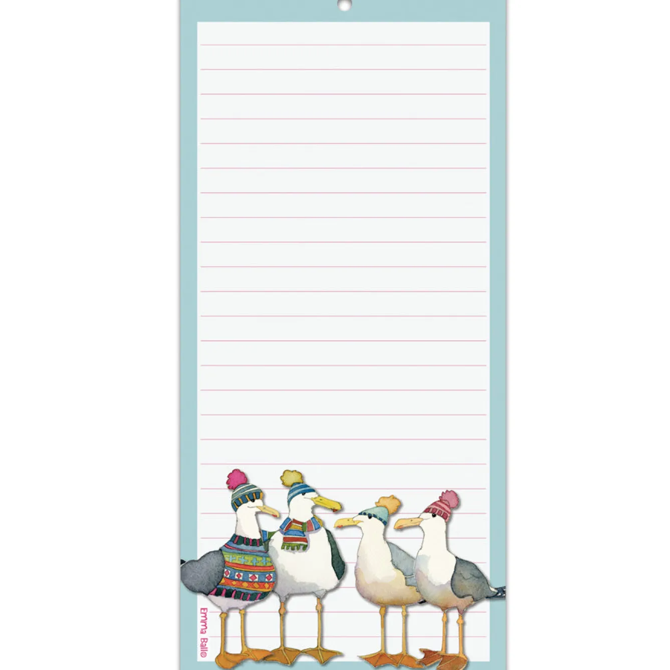 Emma Ball Seagulls In Beanies Lined Magnetic Pad- Stationery